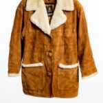 Braune Lederjacke mit echtem Lammfell, Apart fashion XS