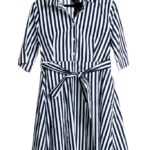 Elegantes gestreiftes Kleid, Button Down Dress, Agnes Mason L