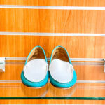 Damen Slipper Blau/Weiß 35