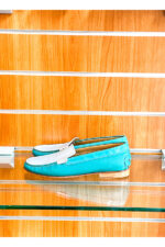 Damen Slipper Blau/Weiß 35 – Bild 2