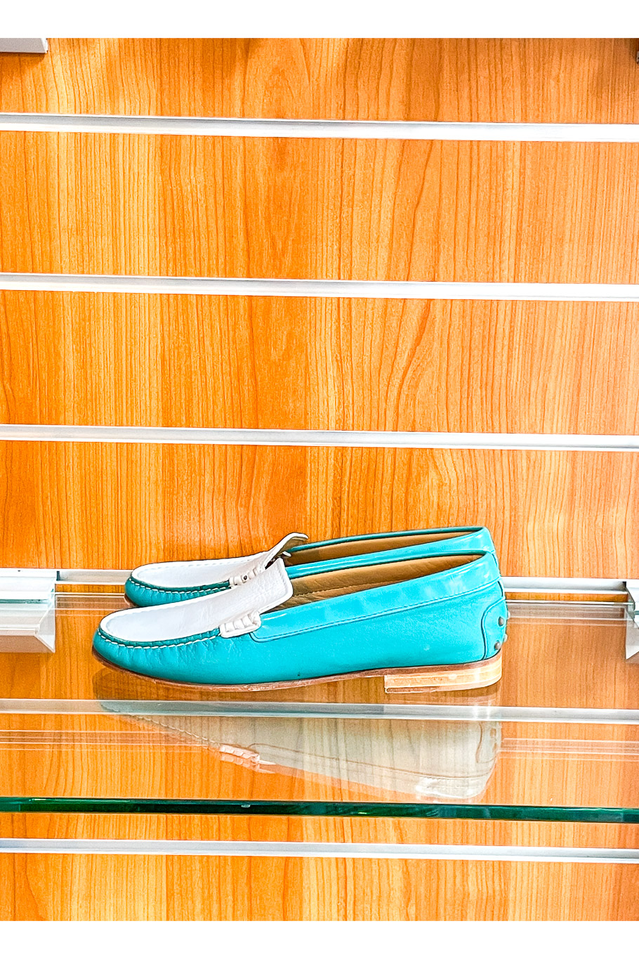 Damen Slipper Blau/Weiß 35 – Bild 2