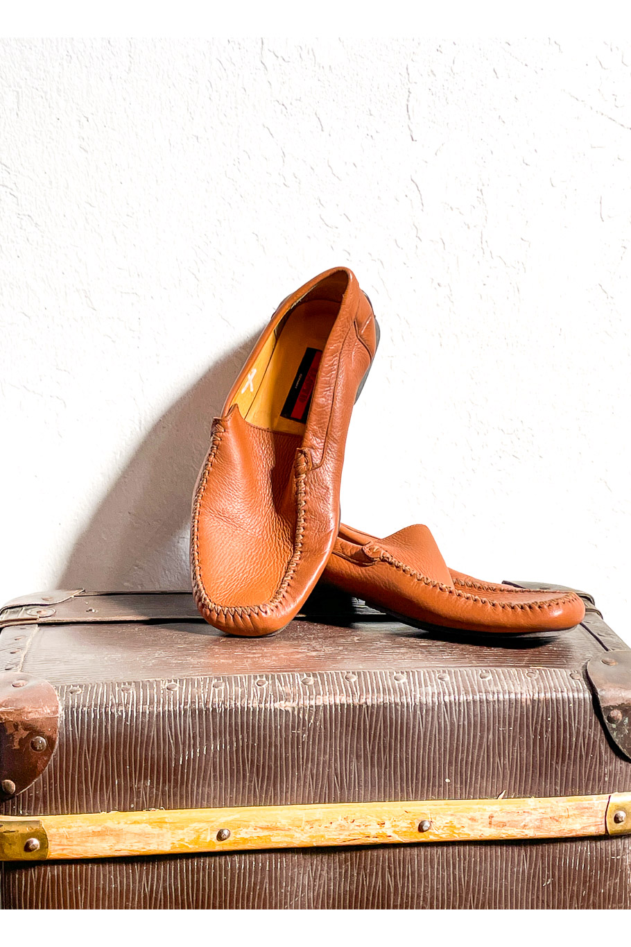 Braune Mokassins aus Leder 41 – Bild 4