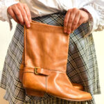 Hellbraune schlichte Stiefeletten 42