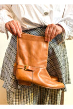 Hellbraune schlichte Stiefeletten 42