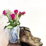 Stiefelette mit Schlangenleder 40